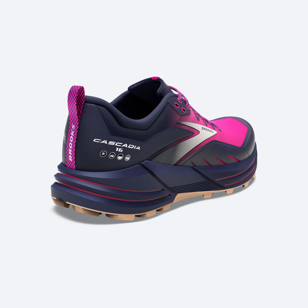 Brooks Cascadia 16 Trailskor Dam Marinblå/Rosa | POA-589473