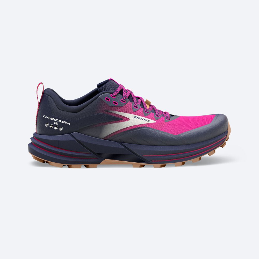 Brooks Cascadia 16 Trailskor Dam Marinblå/Rosa | POA-589473