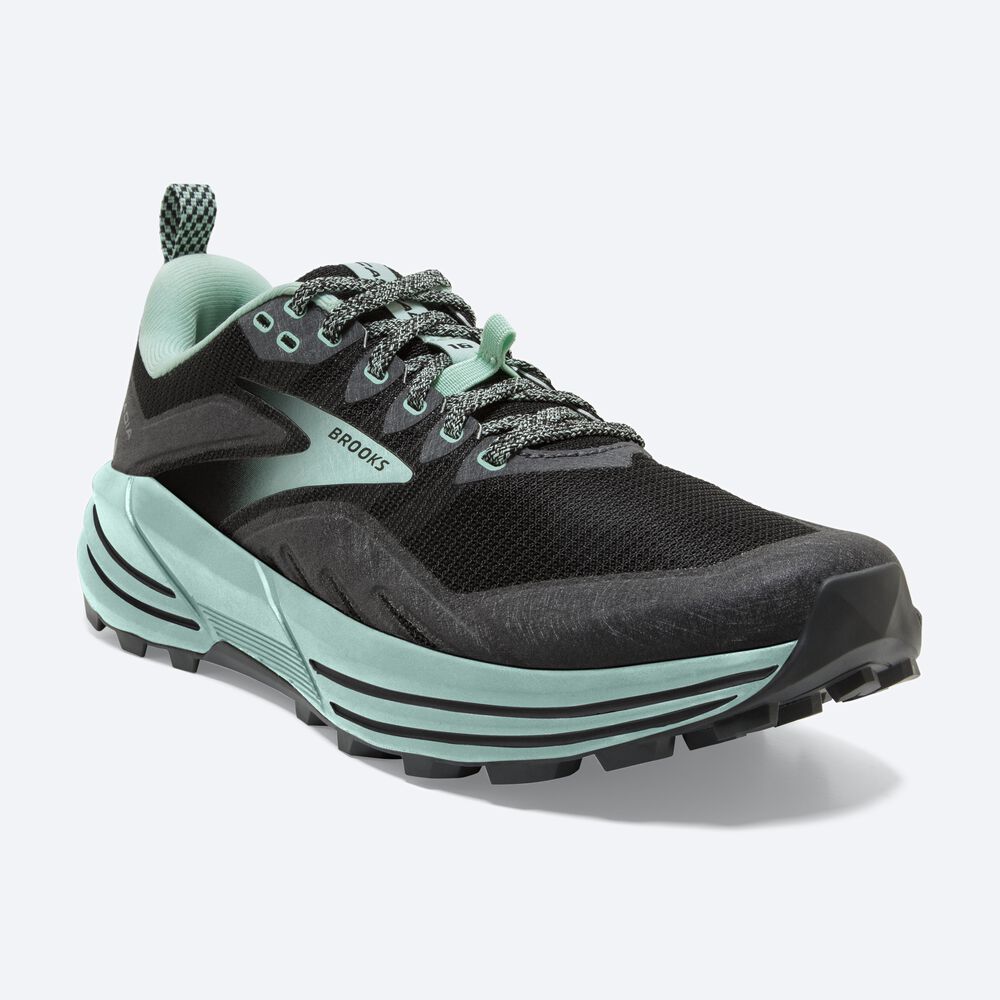 Brooks Cascadia 16 Trailskor Dam Svarta/Gröna | FGS-418263