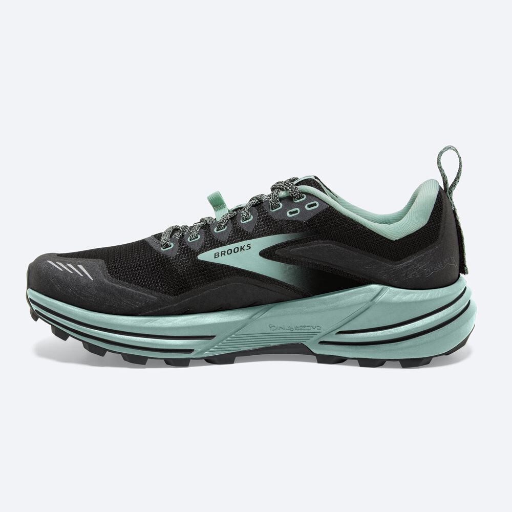 Brooks Cascadia 16 Trailskor Dam Svarta/Gröna | FGS-418263