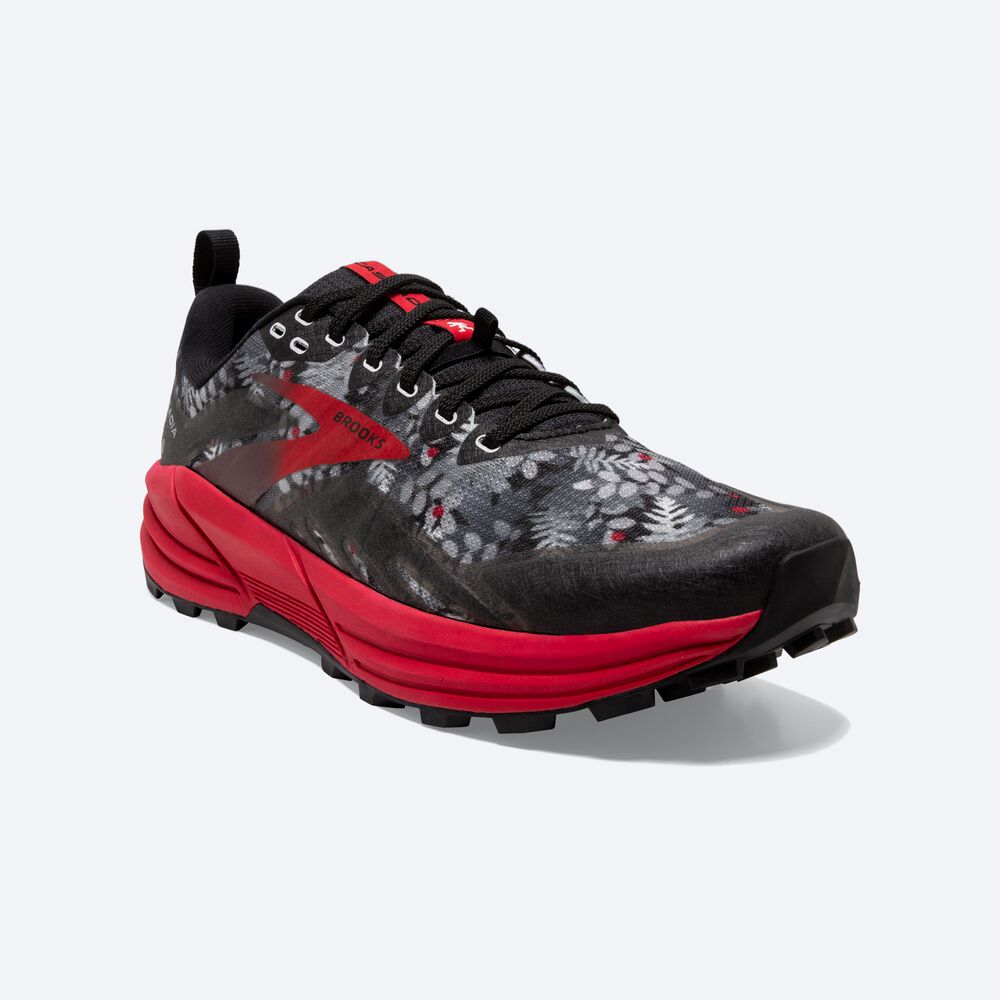 Brooks Cascadia 16 Trailskor Dam Svarta/Grå/Röda | UXB-869273