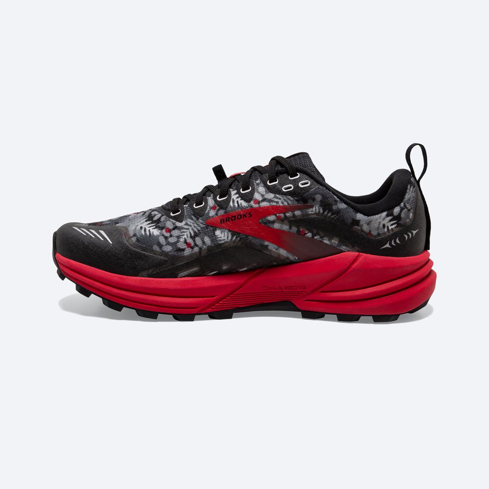 Brooks Cascadia 16 Trailskor Dam Svarta/Grå/Röda | UXB-869273