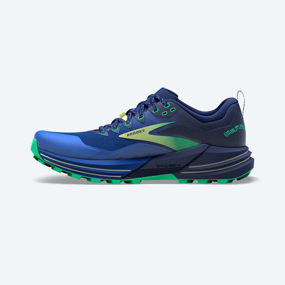 Brooks Cascadia 16 Trailskor Herr Blå/Gröna | WIX-391072