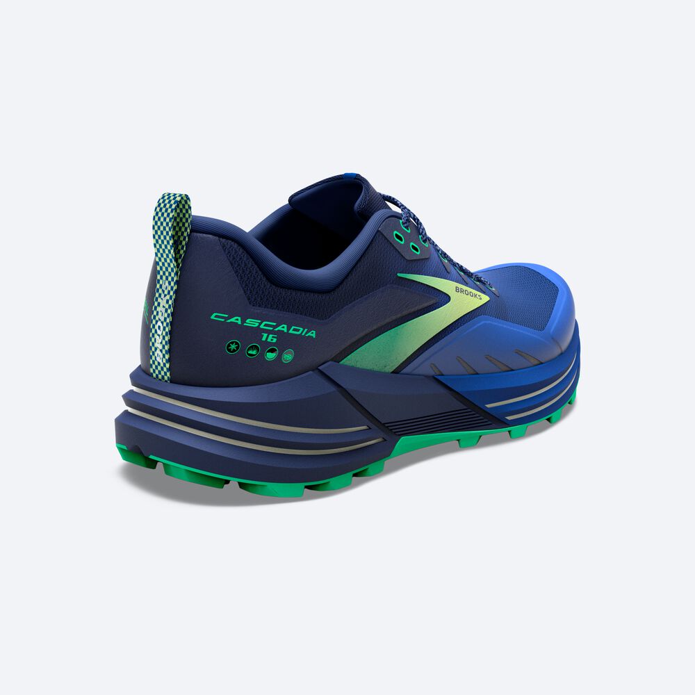 Brooks Cascadia 16 Trailskor Herr Blå/Gröna | WIX-391072