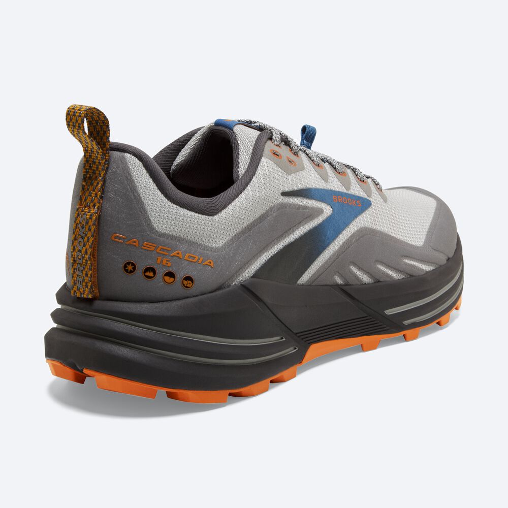 Brooks Cascadia 16 Trailskor Herr Grå/Orange | HSY-680173