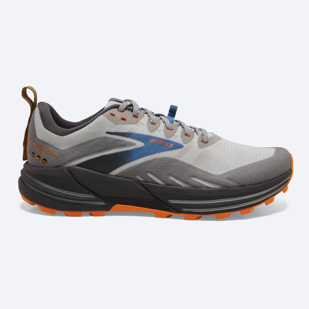 Brooks Cascadia 16 Trailskor Herr Grå/Orange | HSY-680173