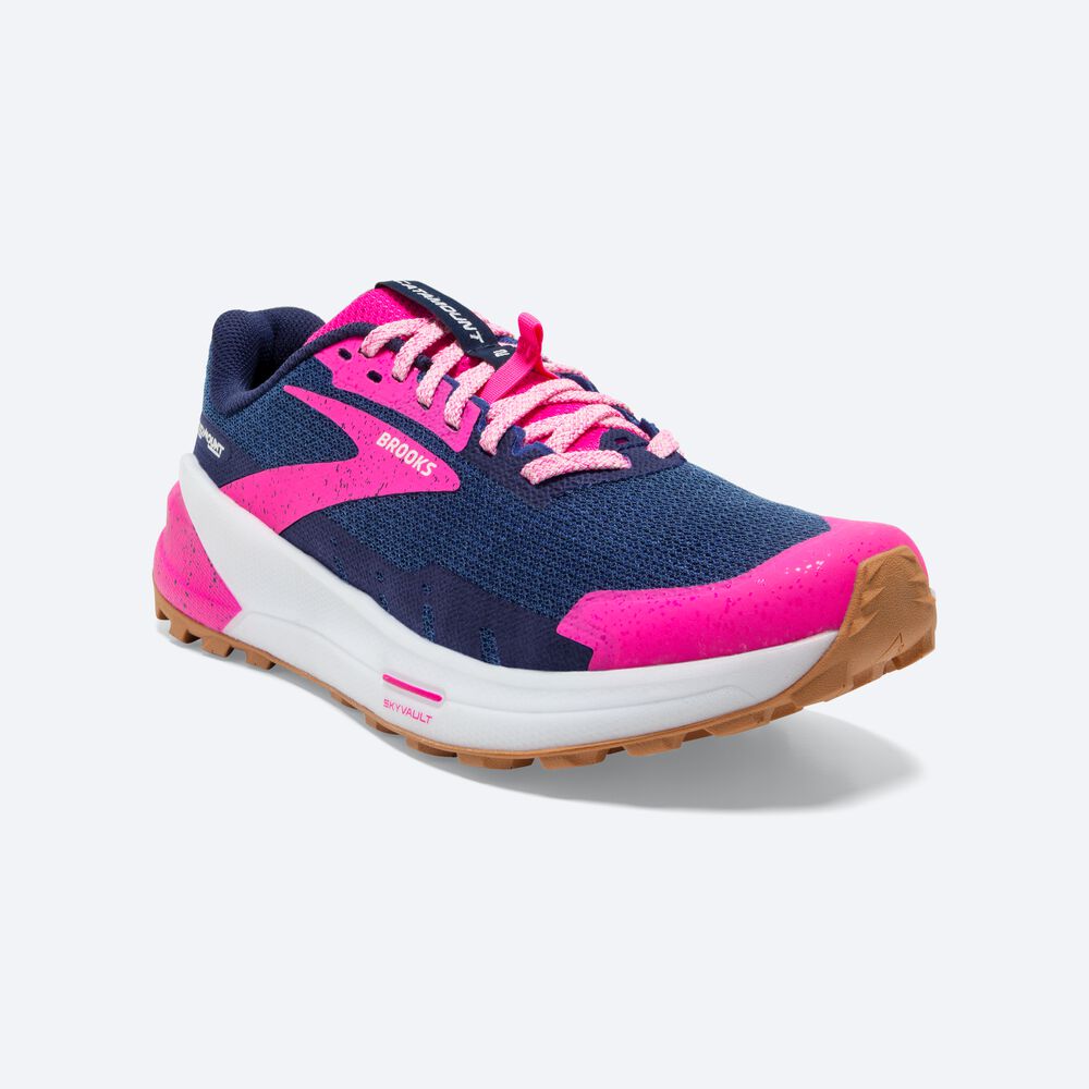 Brooks Catamount 2 Trailskor Dam Marinblå/Rosa | QHU-291743