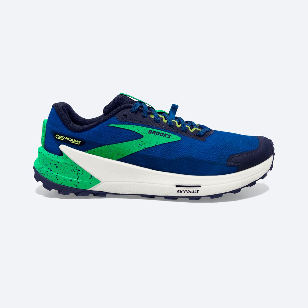 Brooks Catamount 2 Trailskor Herr Blå/Gröna | AQL-207596