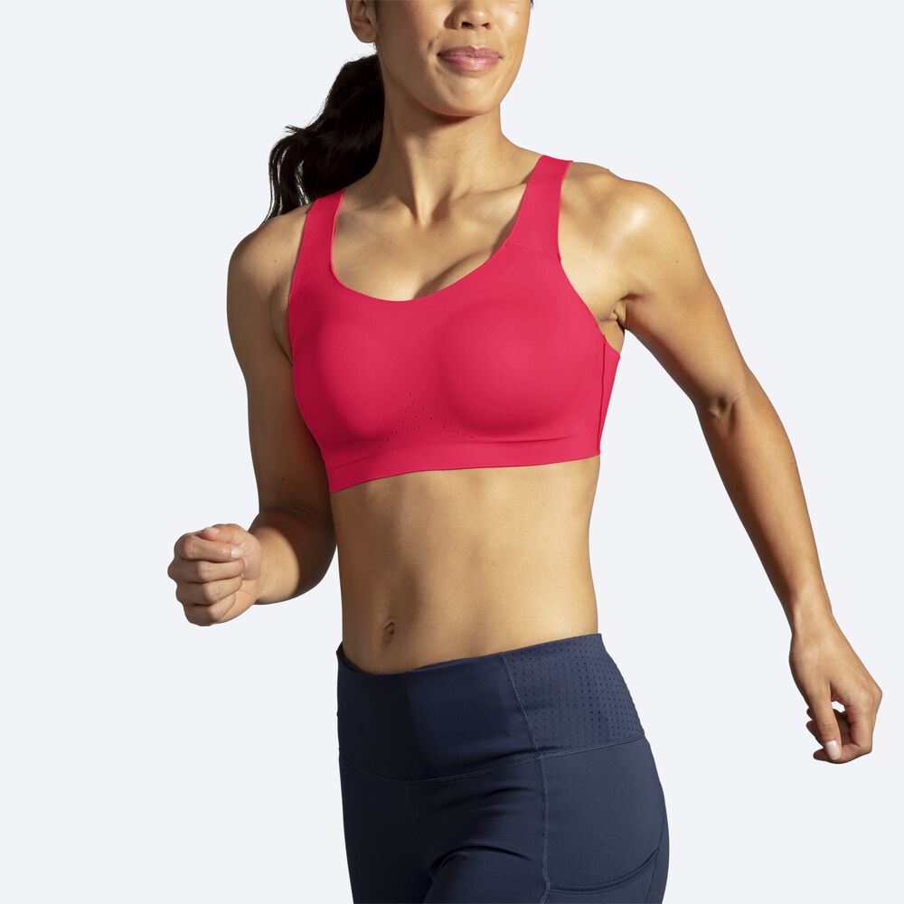 Brooks Dare Scoopback Run Bra Sport Bh Dam Rosa | IWU-365018