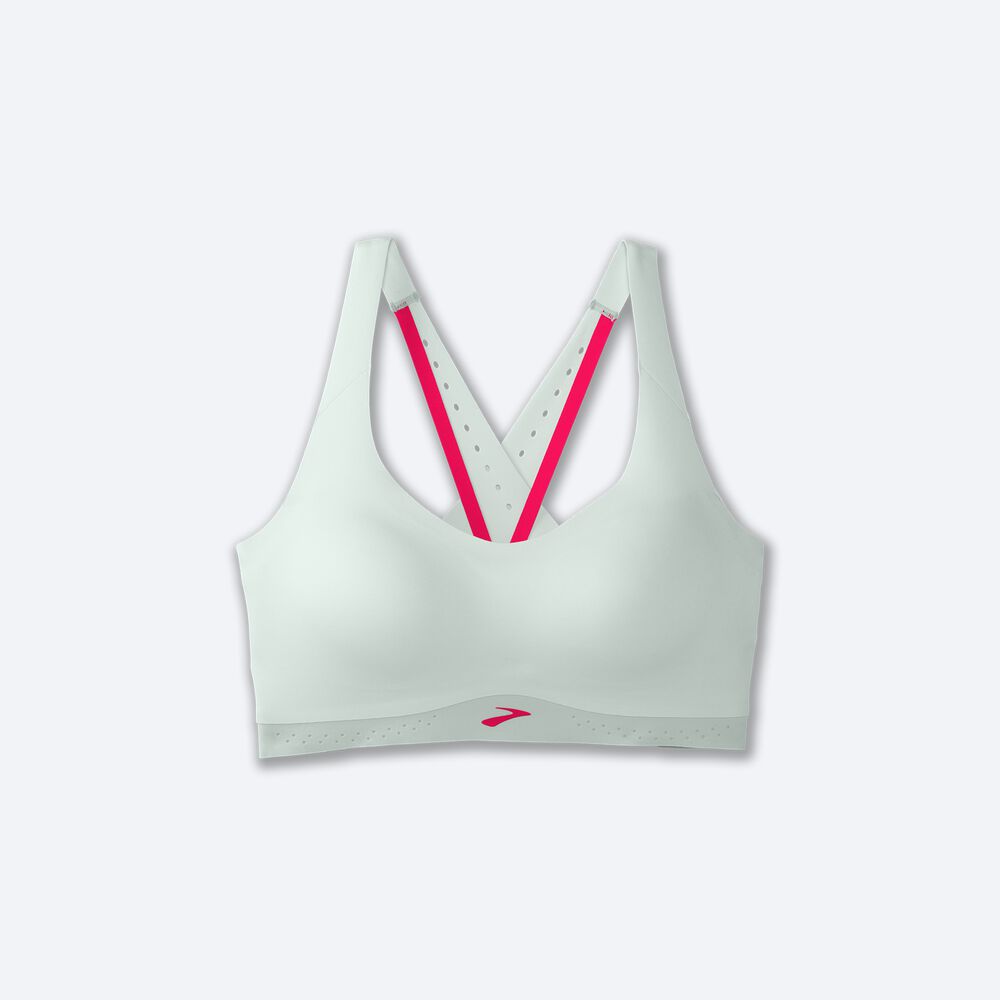 Brooks Dare Snörade Run Bra 2.0 Sport Bh Dam Mintgröna/Rosa | FOH-406571