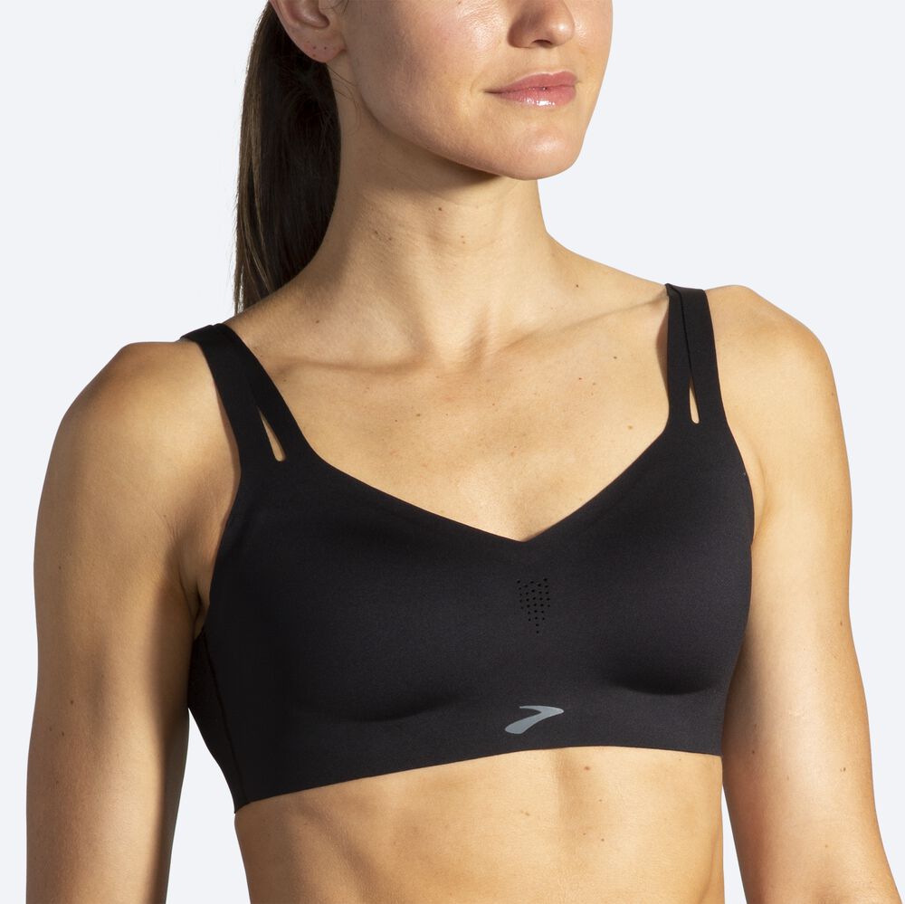 Brooks Dare Snörade Run Bra Sport Bh Dam Svarta | LKR-723681