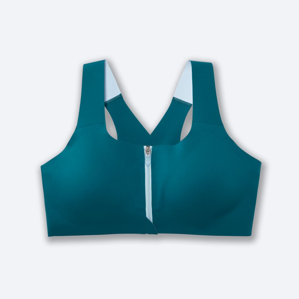 Brooks Dare Zip Run Bra Sport Bh Dam Blå | CSJ-026439