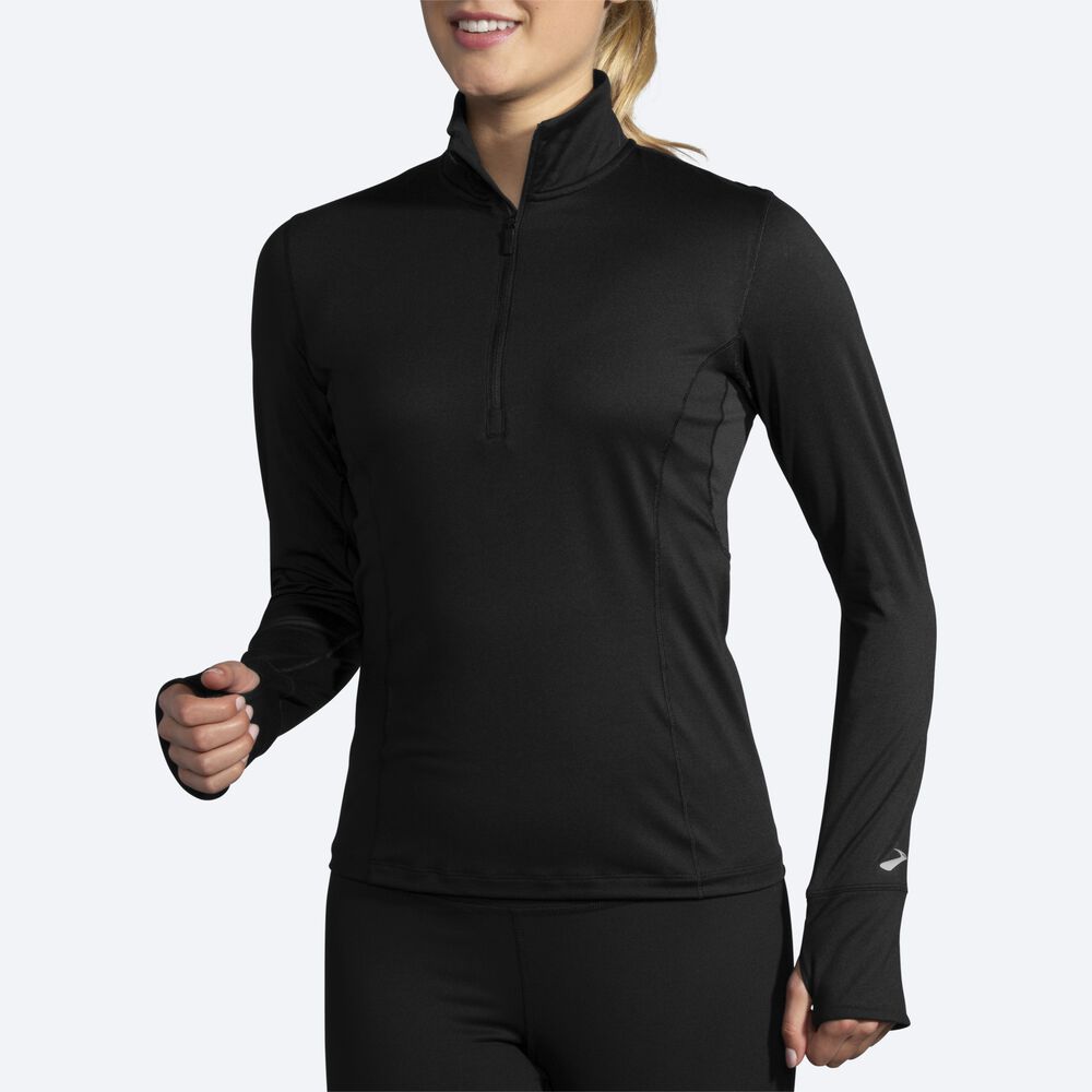 Brooks Dash 1/2 Zip Jacka Dam Svarta | PFB-831567