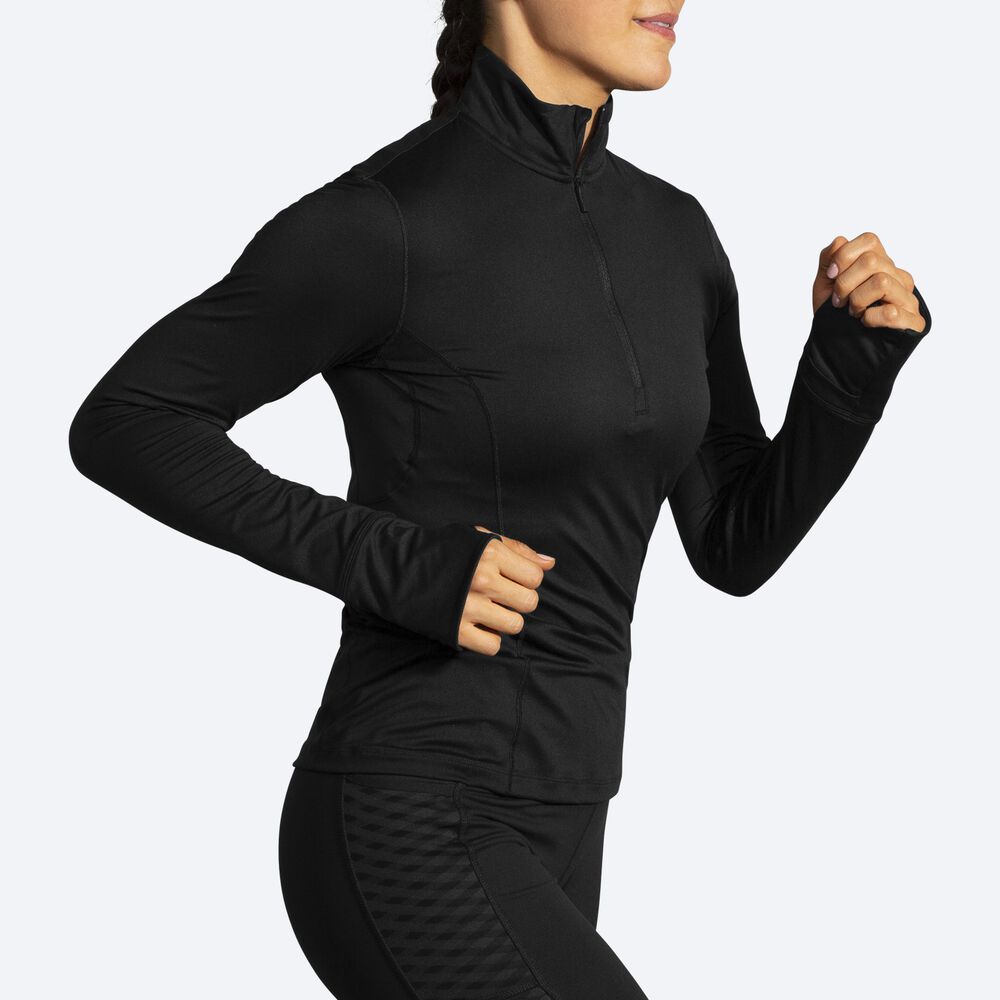 Brooks Dash 1/2 Zip Jacka Dam Svarta | PFB-831567