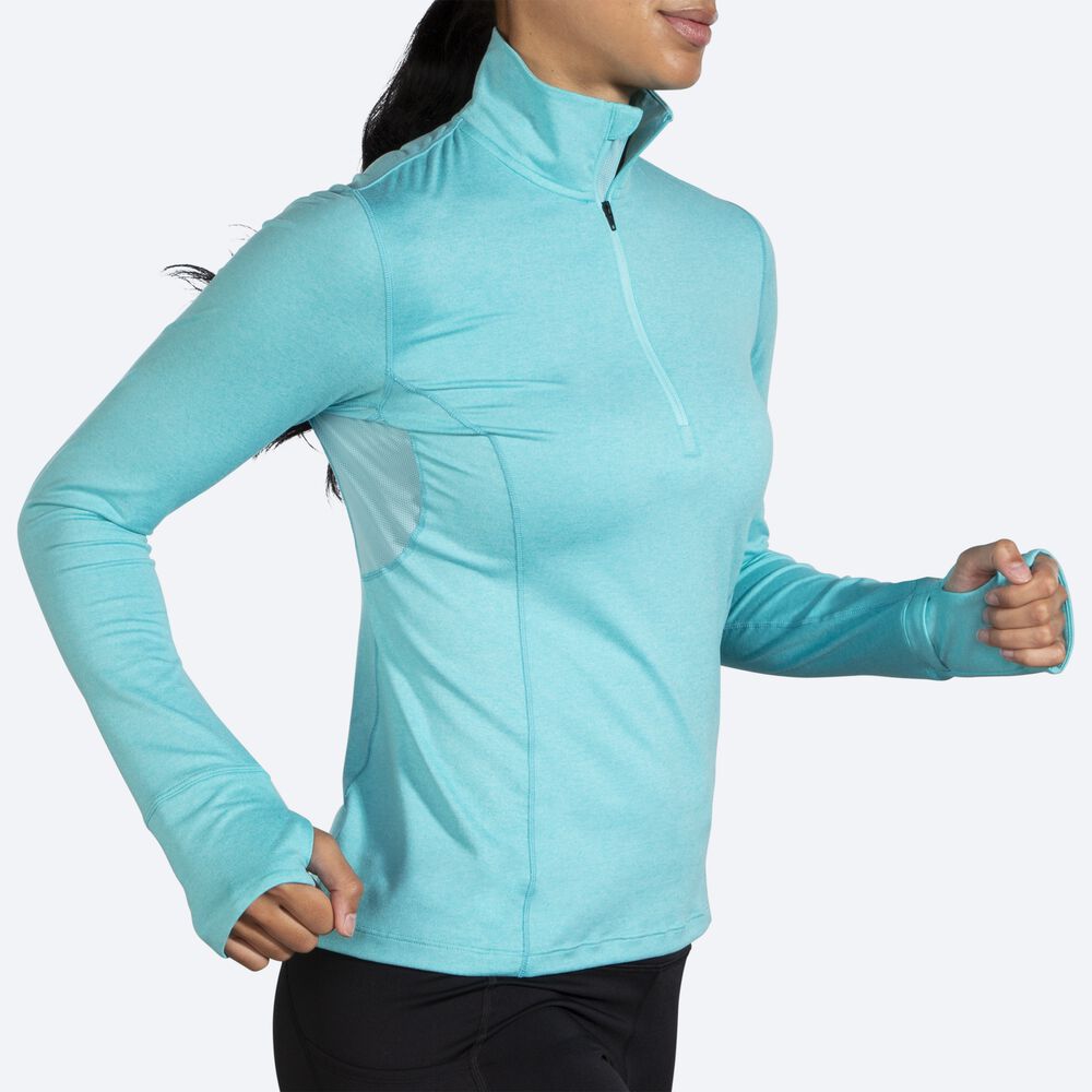 Brooks Dash 1/2 Zip Jacka Dam Turkos | LWI-817526