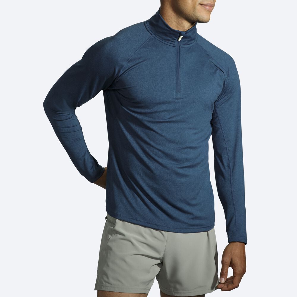 Brooks Dash 1/2 Zip Jacka Herr Indigo | PDQ-942657