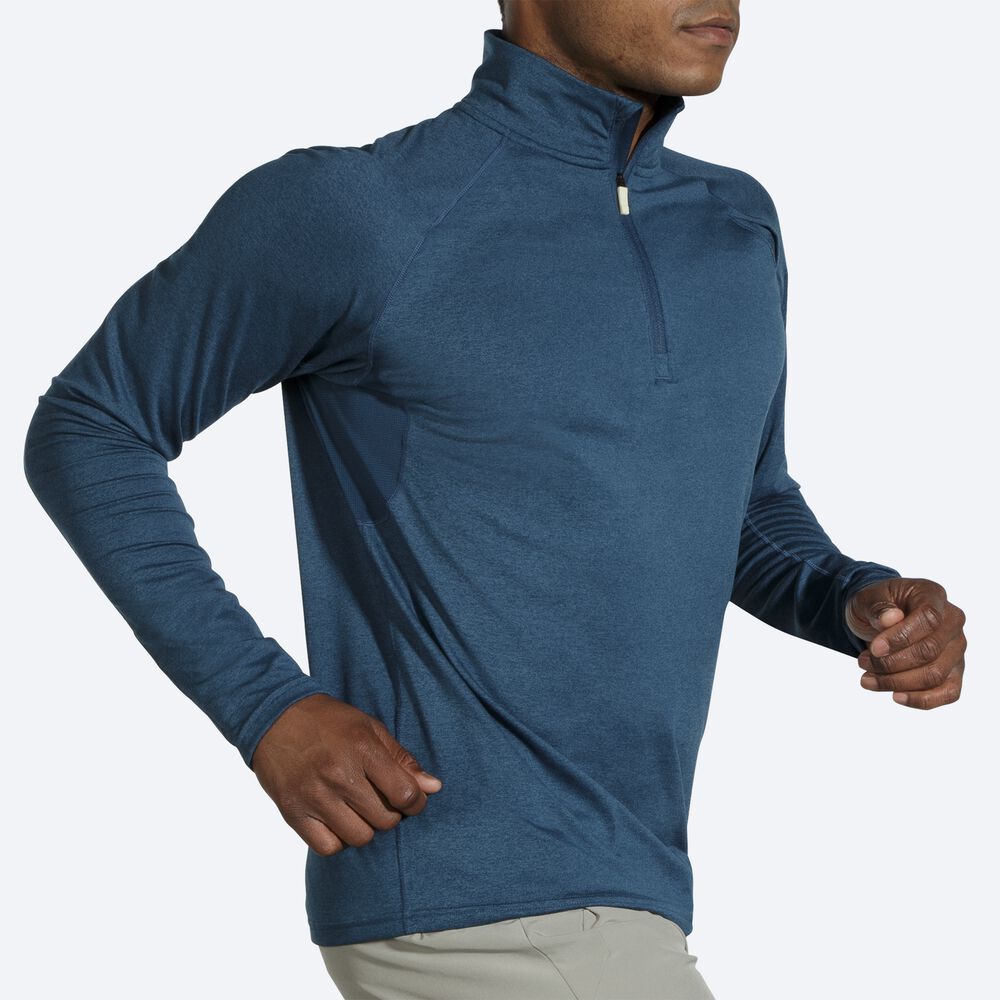 Brooks Dash 1/2 Zip Jacka Herr Indigo | PDQ-942657