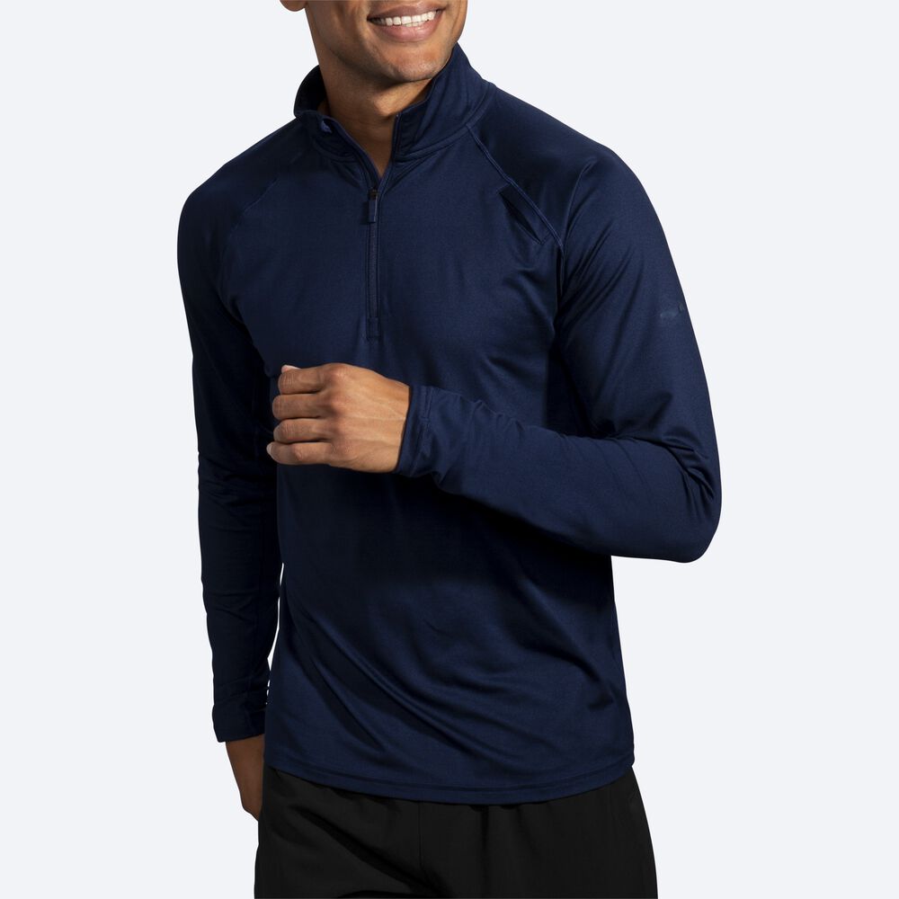 Brooks Dash 1/2 Zip Jacka Herr Marinblå | GVQ-081243