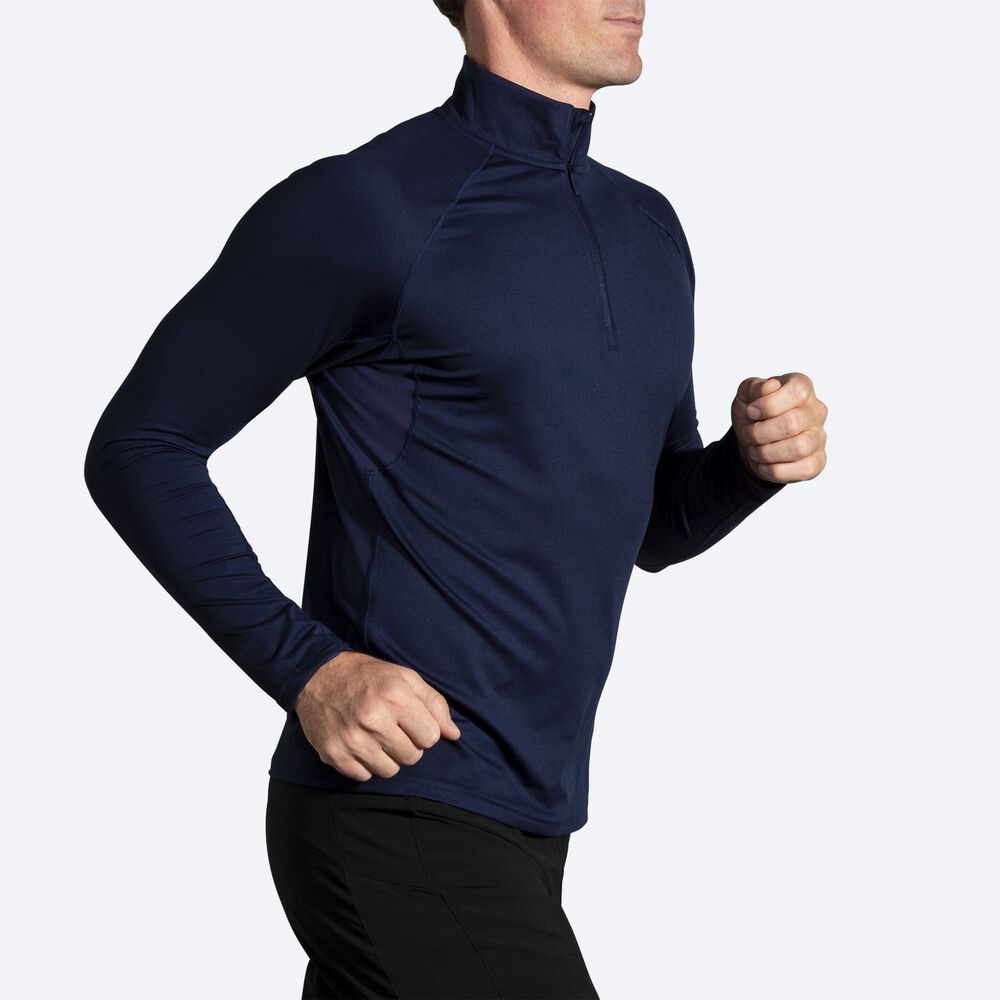 Brooks Dash 1/2 Zip Jacka Herr Marinblå | GVQ-081243