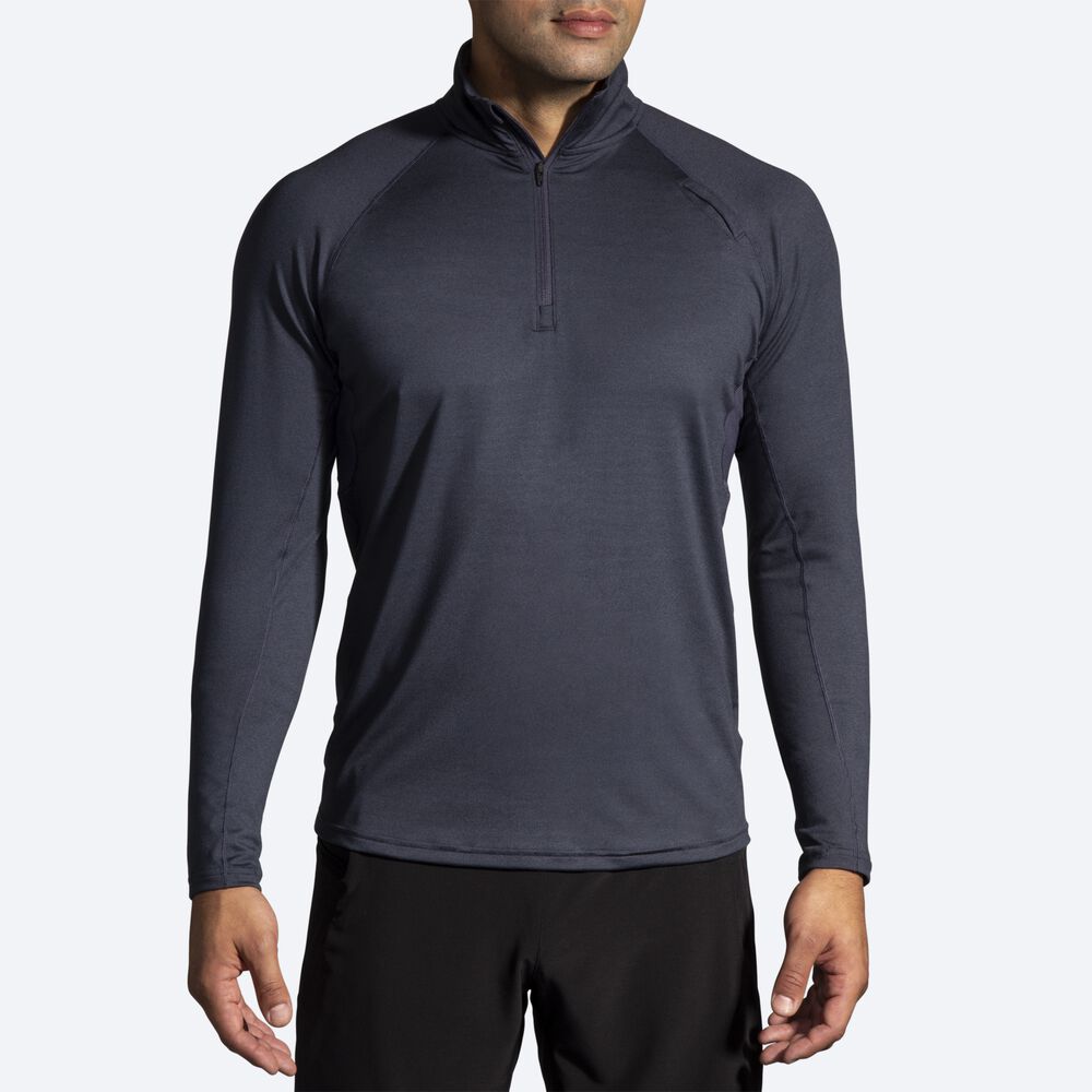 Brooks Dash 1/2 Zip Jacka Herr MörkGrå | DWU-452169