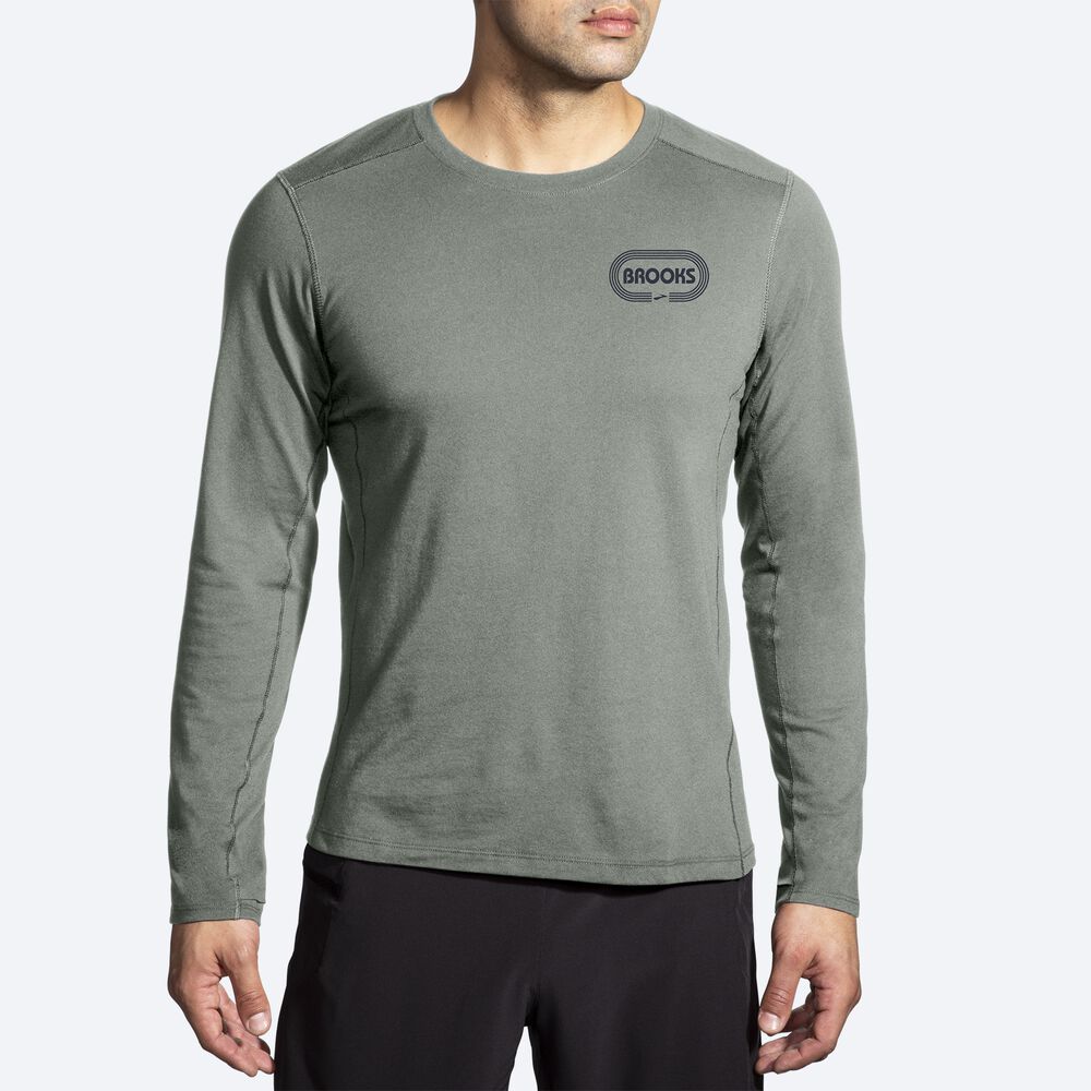 Brooks Distance Long Sleeve 2.0 T-shirt Herr Gröna | SOU-310697