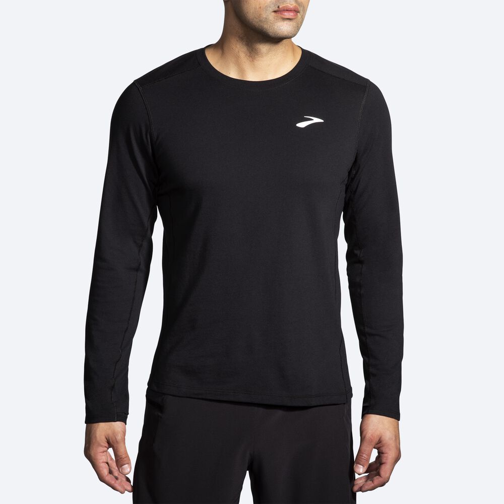 Brooks Distance Long Sleeve 2.0 T-shirt Herr Svarta | XCG-453816