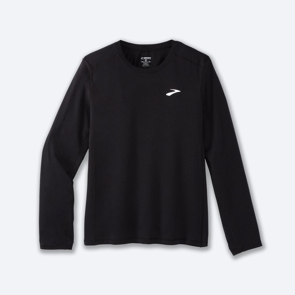 Brooks Distance Long Sleeve 2.0 T-shirt Herr Svarta | XCG-453816