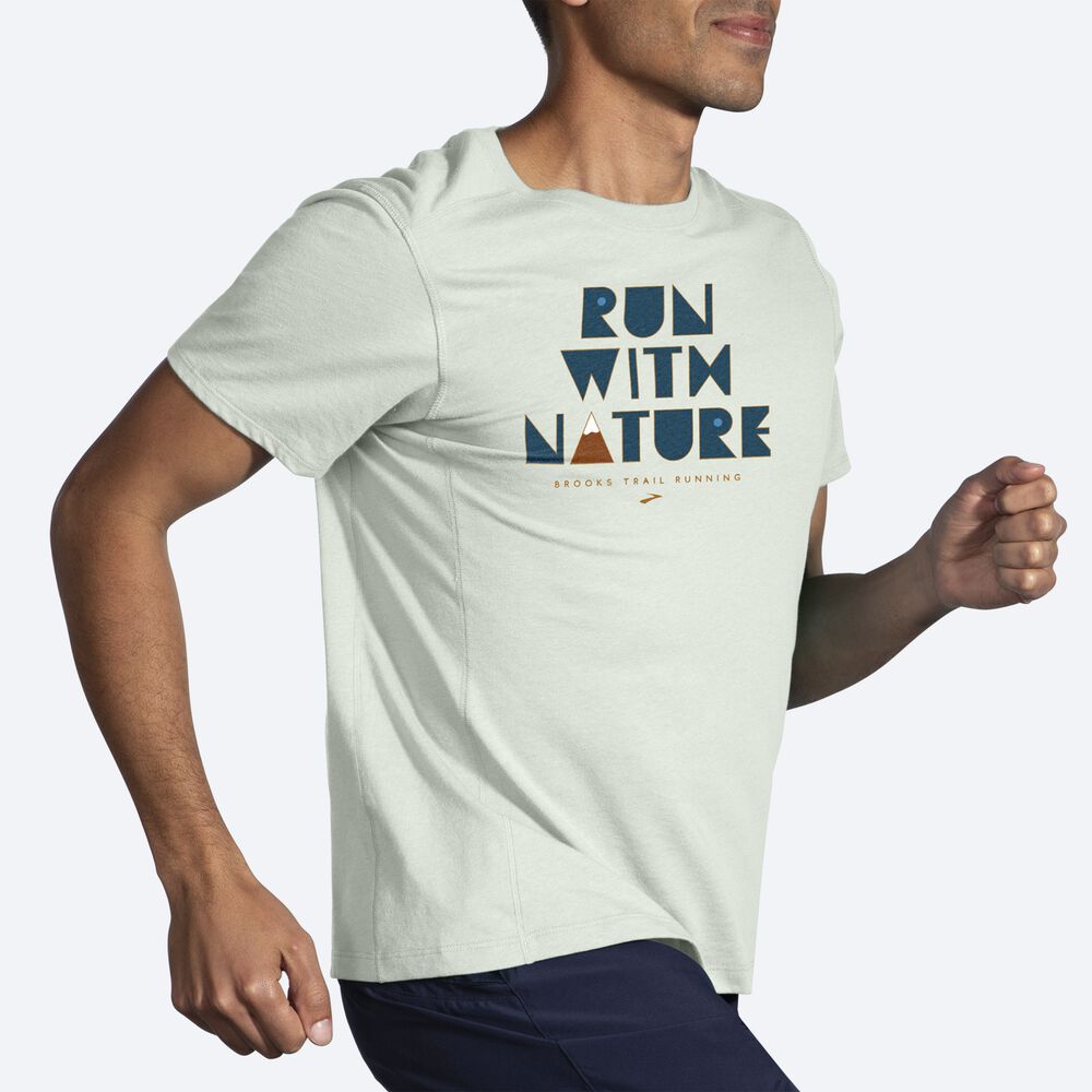 Brooks Distance Short Sleeve 2.0 T-shirt Herr Mist | BLI-802693