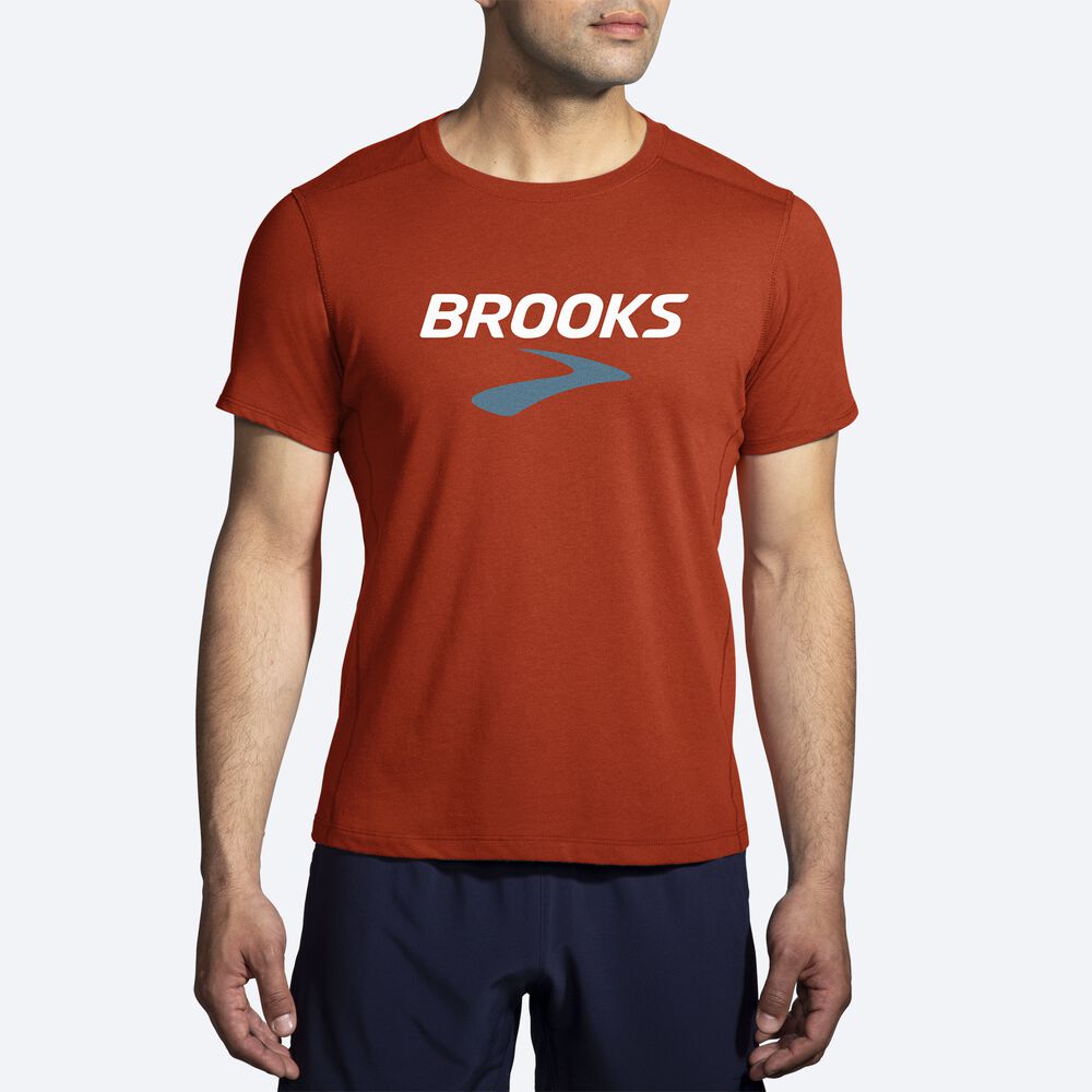 Brooks Distance Short Sleeve 2.0 T-shirt Herr Röda | BMN-960472