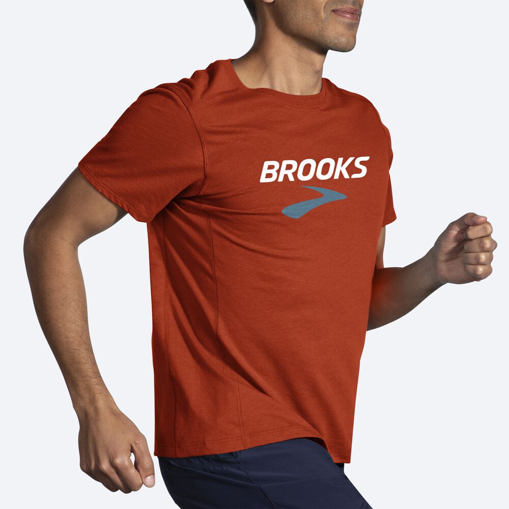 Brooks Distance Short Sleeve 2.0 T-shirt Herr Röda | BMN-960472