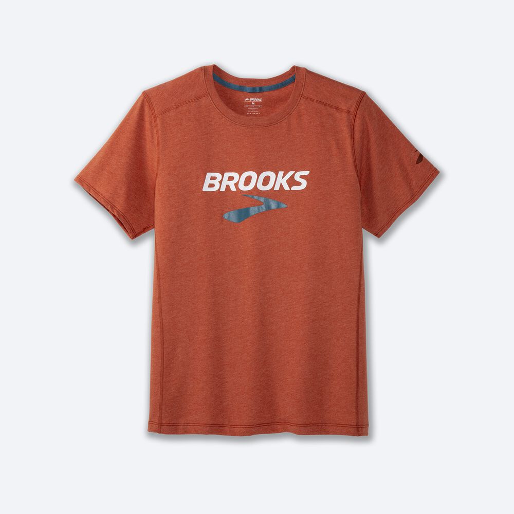 Brooks Distance Short Sleeve 2.0 T-shirt Herr Röda | BMN-960472