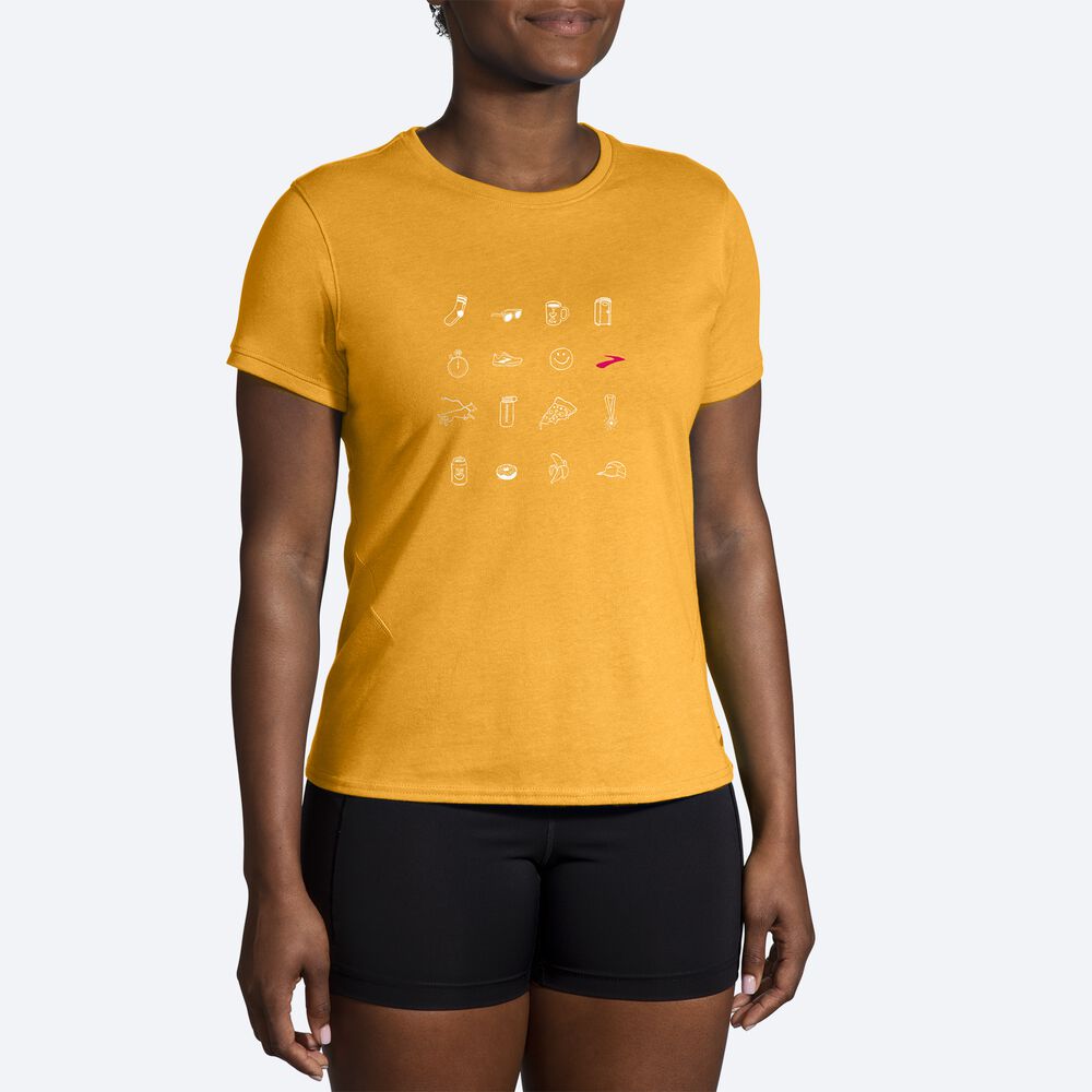 Brooks Distance Short Sleeve 2.0 T-shirt Dam Orange | FHG-037489