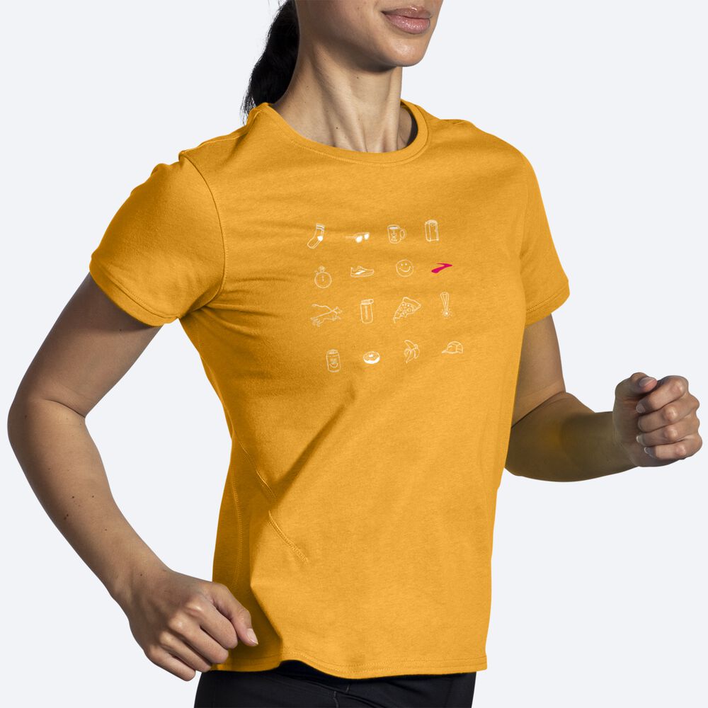 Brooks Distance Short Sleeve 2.0 T-shirt Dam Orange | FHG-037489