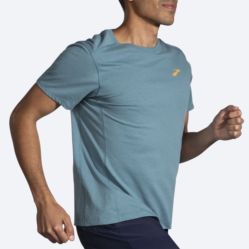 Brooks Distance Short Sleeve 2.0 T-shirt Herr Blå | FJX-174358