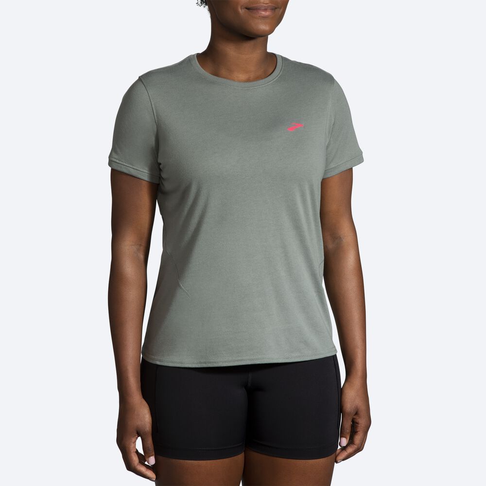 Brooks Distance Short Sleeve 2.0 T-shirt Dam Gröna | IXG-823950