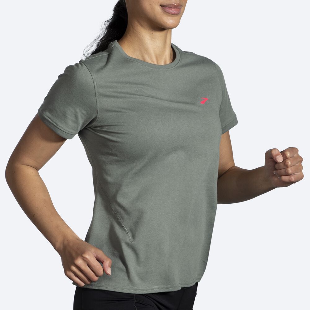 Brooks Distance Short Sleeve 2.0 T-shirt Dam Gröna | IXG-823950