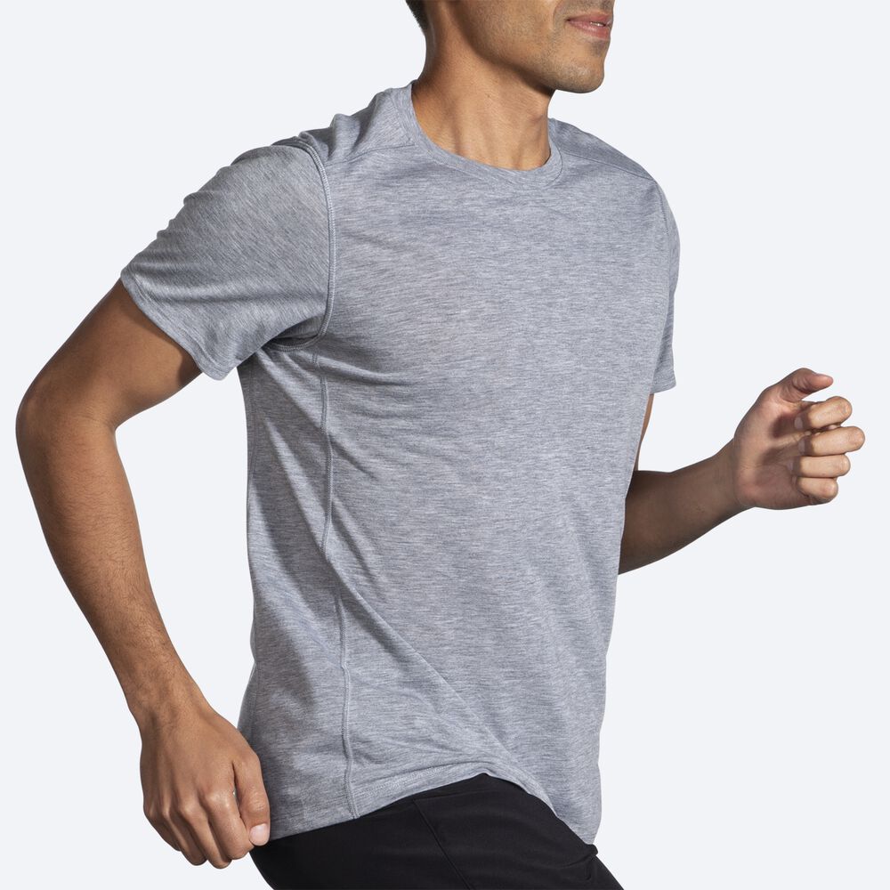 Brooks Distance Short Sleeve 2.0 T-shirt Herr Grå | LPQ-892175