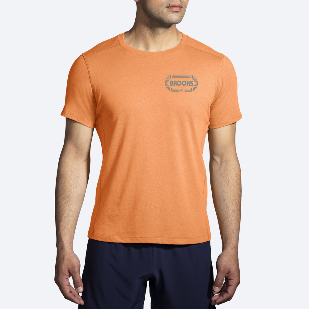 Brooks Distance Short Sleeve 2.0 T-shirt Herr Orange | OUH-653904