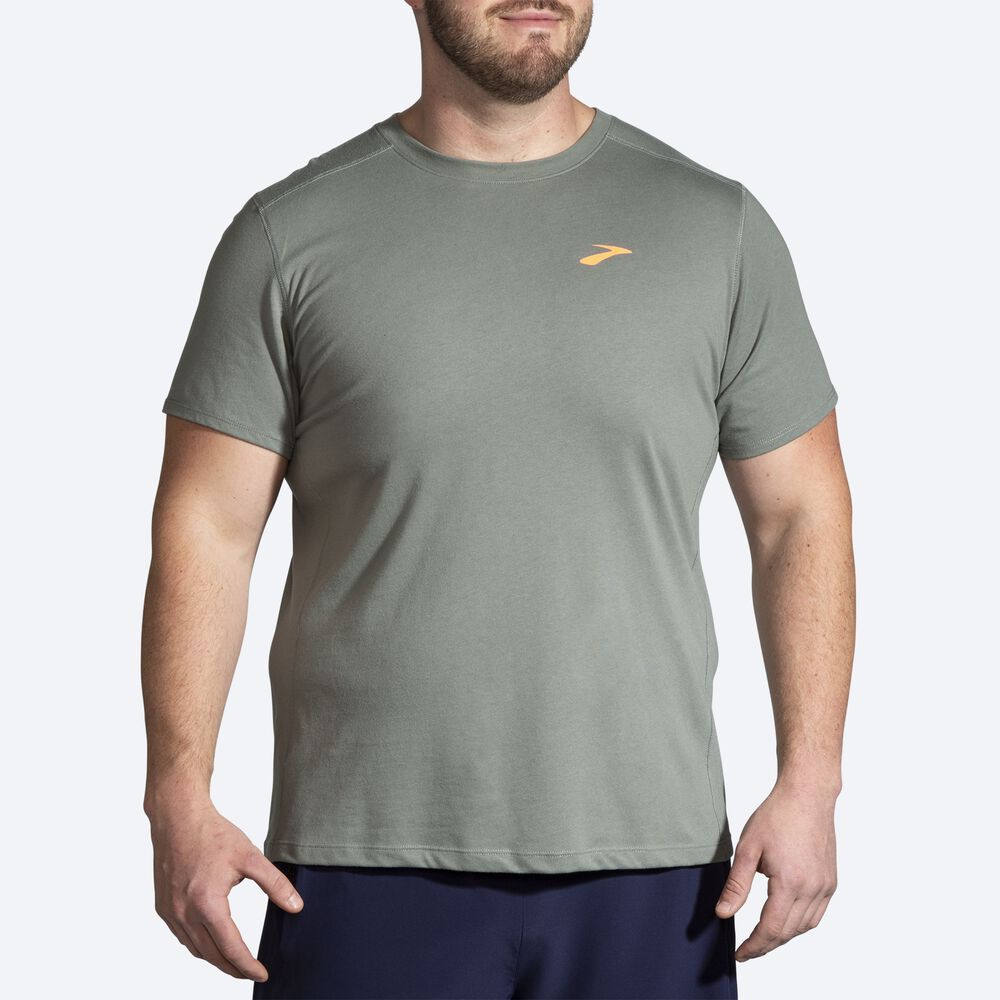 Brooks Distance Short Sleeve 2.0 T-shirt Herr Gröna | UTI-184256