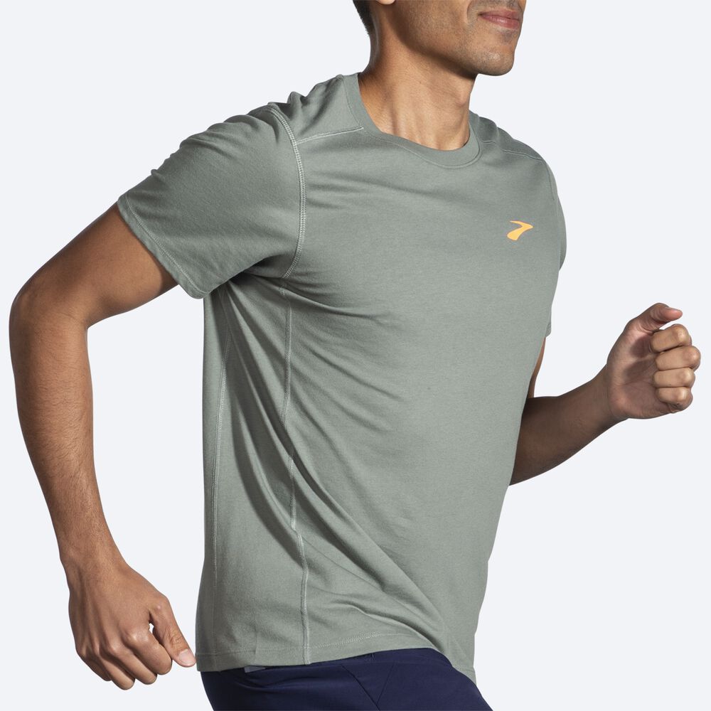 Brooks Distance Short Sleeve 2.0 T-shirt Herr Gröna | UTI-184256