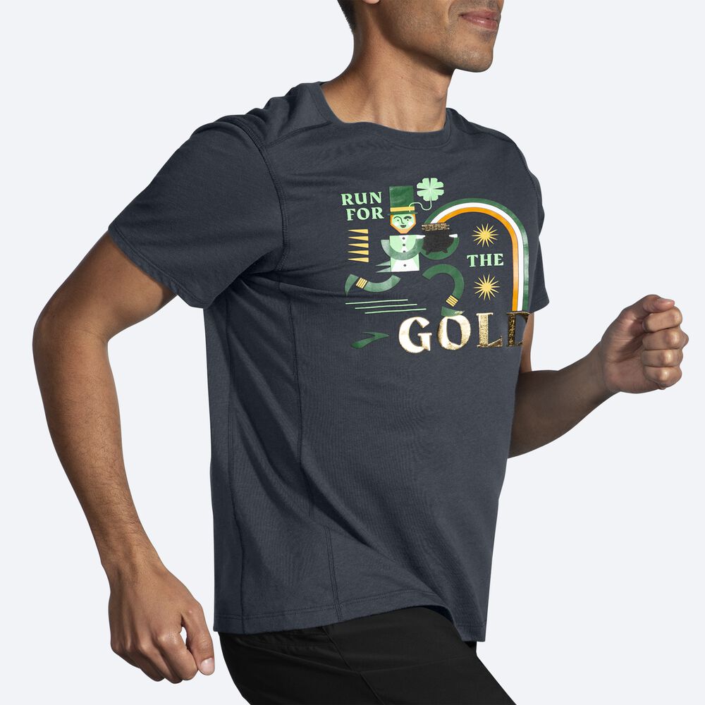 Brooks Distance Short Sleeve 2.0 T-shirt Herr Grå | VGN-780136