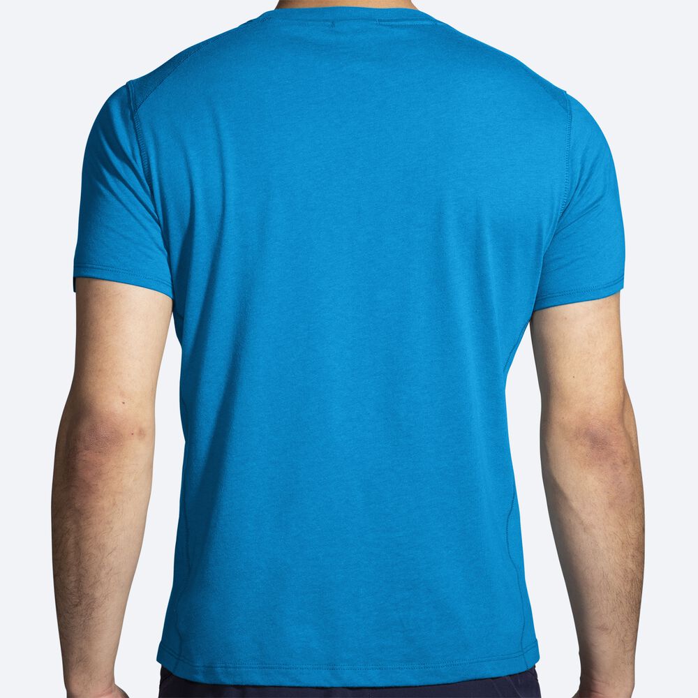 Brooks Distance Short Sleeve 2.0 T-shirt Herr Blå | VSW-024751