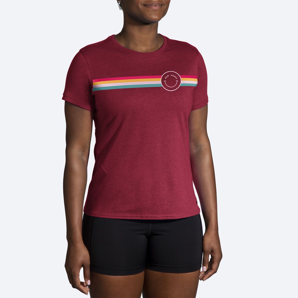 Brooks Distance Short Sleeve 2.0 T-shirt Dam Olika Färger Randig | XFM-605983