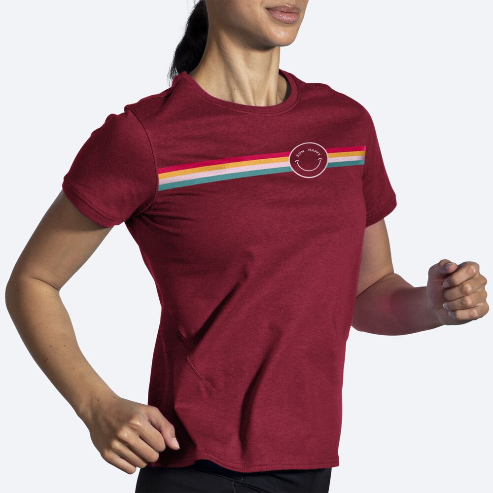 Brooks Distance Short Sleeve 2.0 T-shirt Dam Olika Färger Randig | XFM-605983