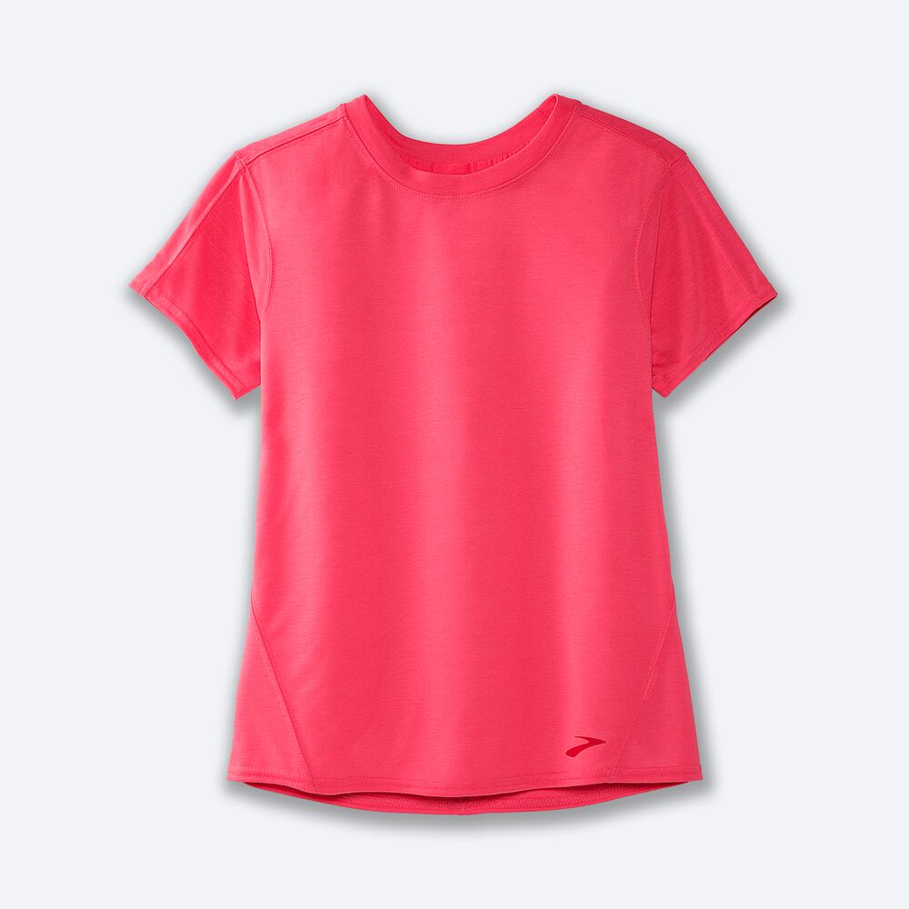 Brooks Distance Short Sleeve T-shirt Dam Rosa | BLU-457128