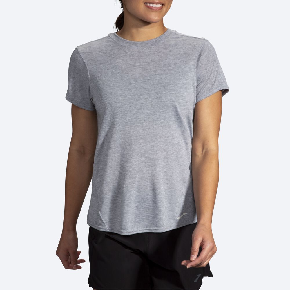 Brooks Distance Short Sleeve T-shirt Dam Grå | BWI-486073