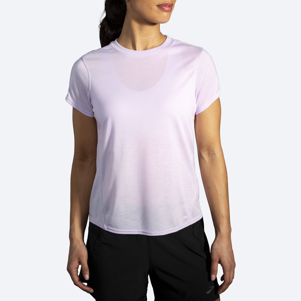 Brooks Distance Short Sleeve T-shirt Dam Lila | TPQ-201597