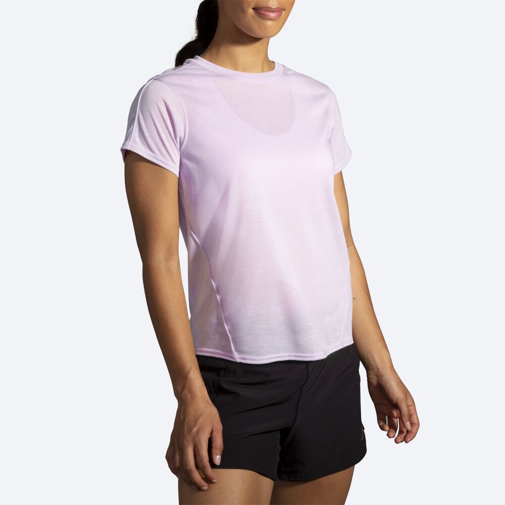 Brooks Distance Short Sleeve T-shirt Dam Lila | TPQ-201597