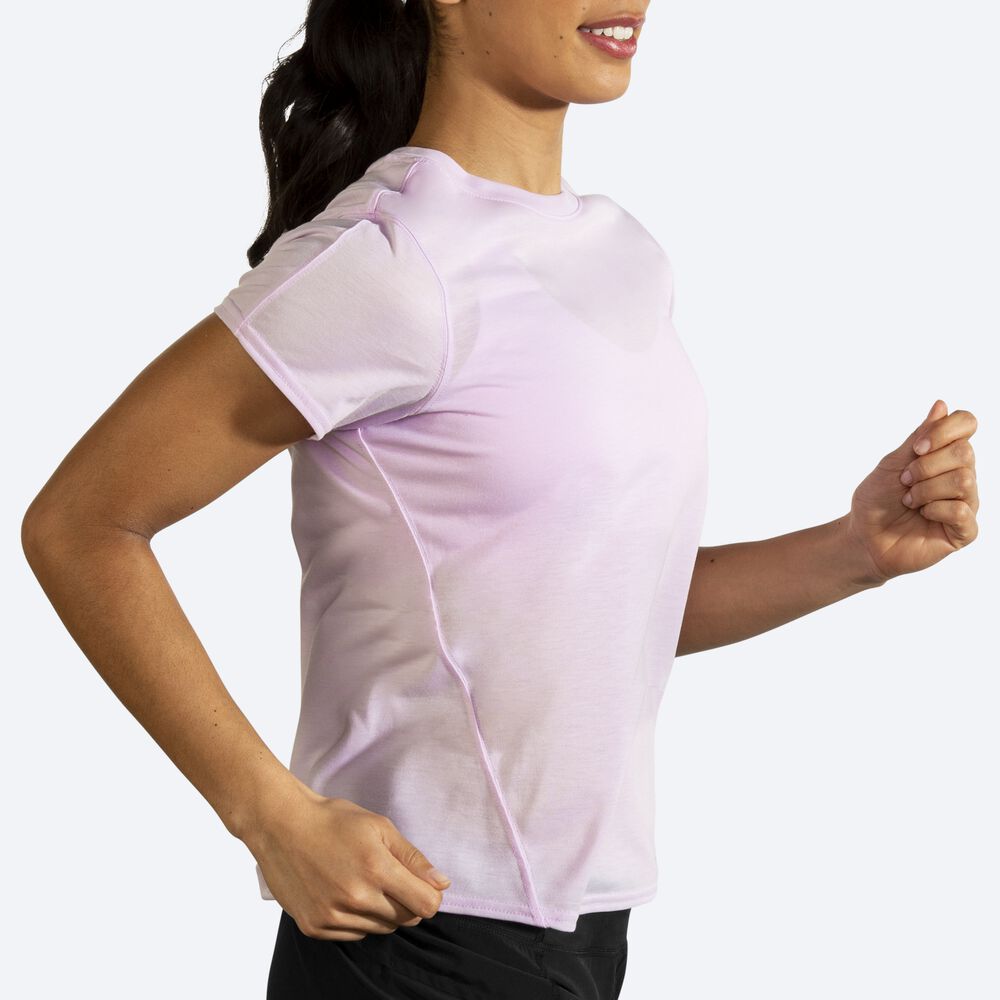 Brooks Distance Short Sleeve T-shirt Dam Lila | TPQ-201597