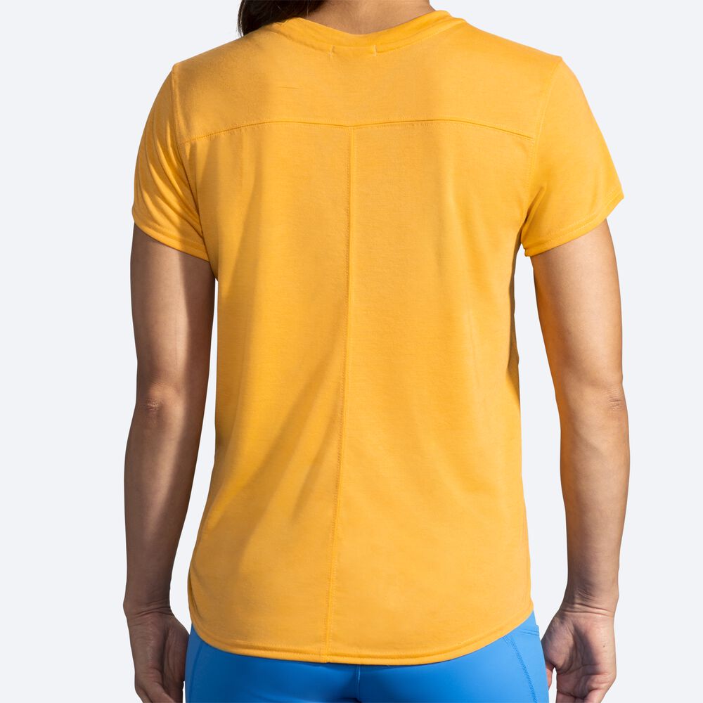 Brooks Distance Short Sleeve T-shirt Dam Gula | VSF-861074